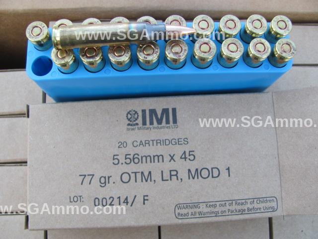 20 Round Box - 5.56mm 77 Grain SMK OTM LR MOD-1 Razorcore IMI Ammo Made by Israel Military Industries